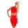 Exkluzivní dámský letní kostým- souprava s háčkováním top sukně - červená