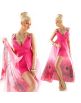Sexy dámské mini / dlouhé letní maxi šaty na ramínka - růžová