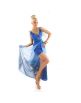 Sexy dámské mini / dlouhé letní maxi šaty na ramínka - modrá