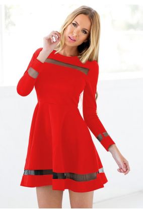 Společenské dámské mini šaty - rudá