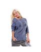 Exkluzivní dámský zimní pletený sveter - modrá