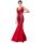 Dlouhé maxi luxusní společenské flitrované šaty - červená