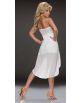 Dámské letní asymetrické šifónové mini šaty s romantickou krajkou - bílá