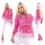 Premium dámská bohémská krajkovaná letní tunika s třásněmi "San Torino" - růžová